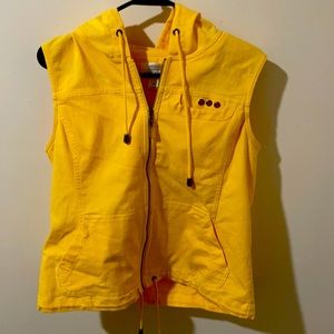 Size medium Christopher and banks casual yellow stretch vest.